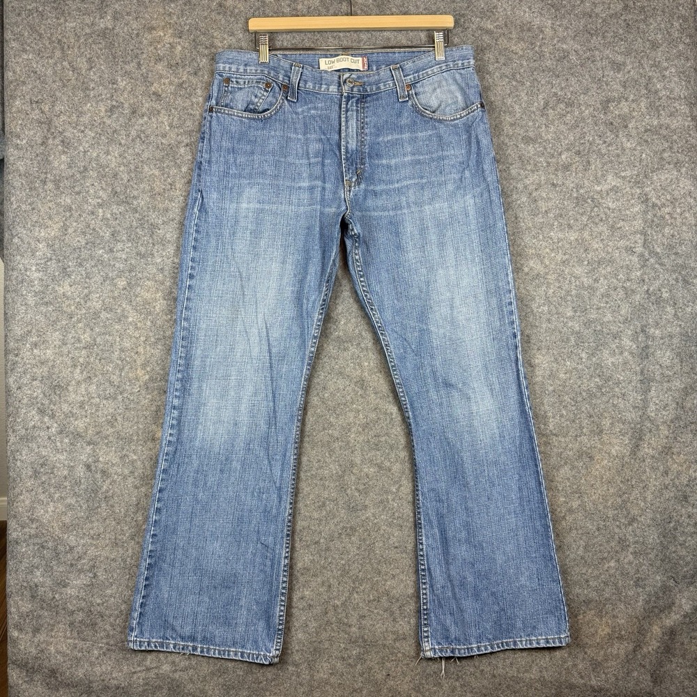 VTG Levis Jeans Mens 36x30 Blue 527 Low Bootcut Cowboy Whiskered Western Y2K